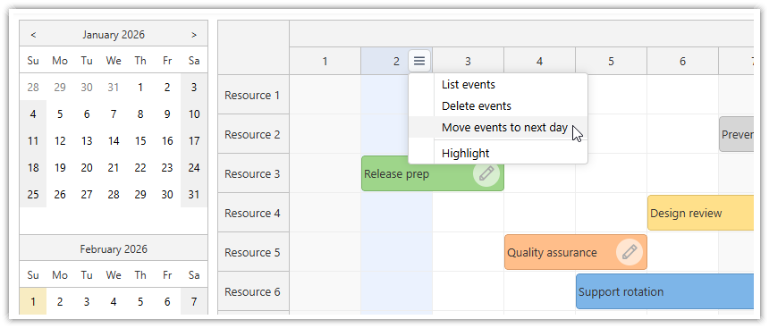 Open-Source Scheduler Component with Horizontal Timeline Open-Source Scheduler Component with Horizontal Timeline