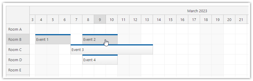 JavaScript Scheduler Event Selecting