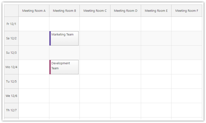 JavaScript Calendar Timeline Scale