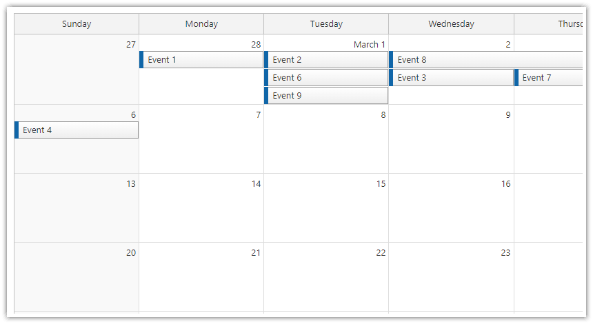 javascript html5 monthly calendar open source
