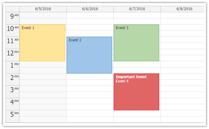 html5 event calendar customization