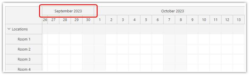 JavaScript Scheduler Floating Header Text JavaScript Scheduler Floating Header Text