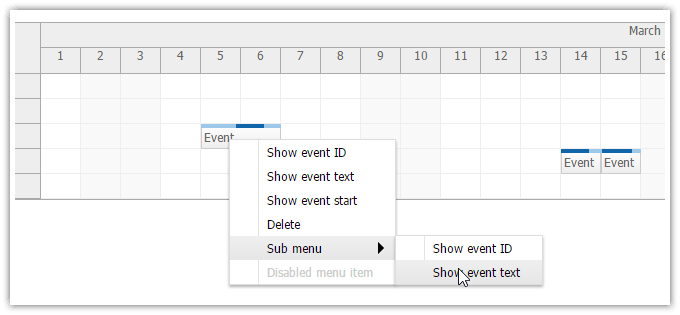 javascript calendar scheduler context menu submenu