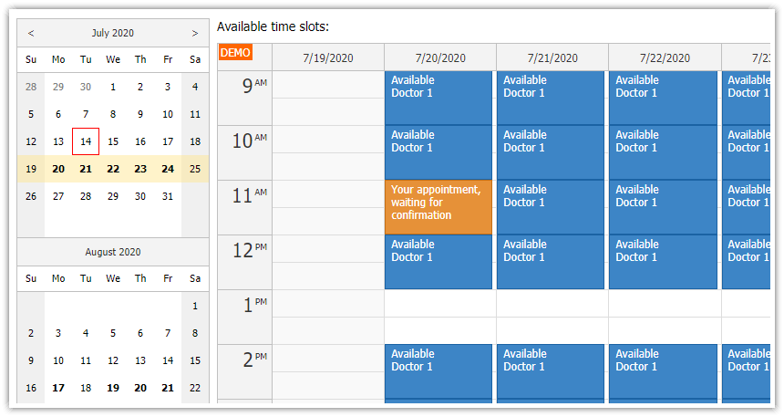 html5 doctor appointment scheduling javascript php mysql