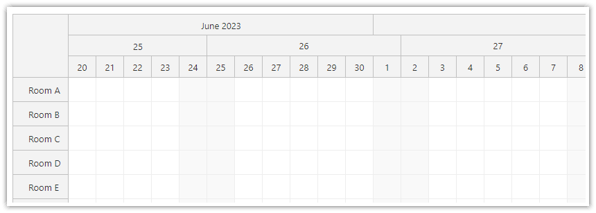 JavaScript Scheduler Time Header Rows