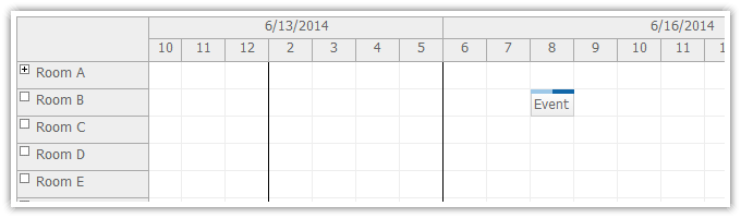 javascript scheduler hiding non business hours