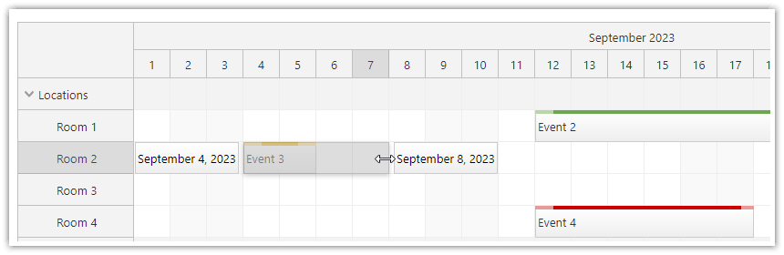 JavaScript Scheduler Drag and Drop Event Resizing