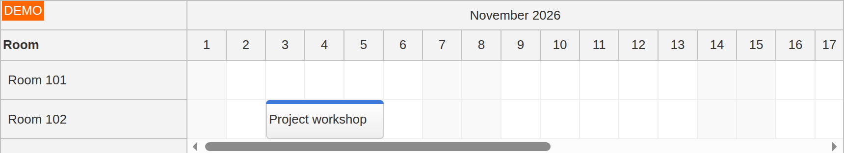 JavaScript Scheduler Prototype with Default Styling