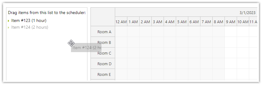 JavaScript Scheduler External Drag and Drop