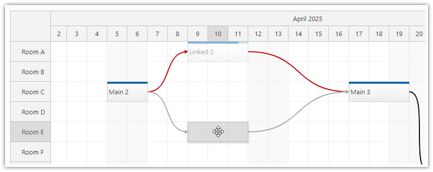 JavaScript Scheduler Link Shadow during Drag and Drop