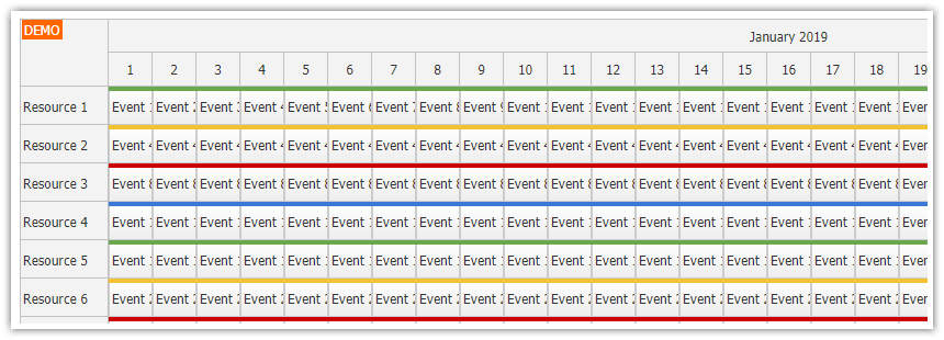 javascript scheduler large data set