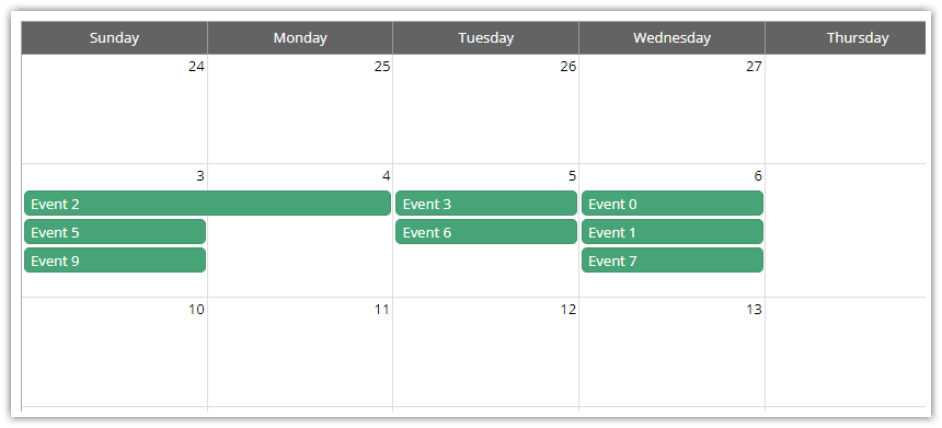 javascript monthly calendar open source css theme green
