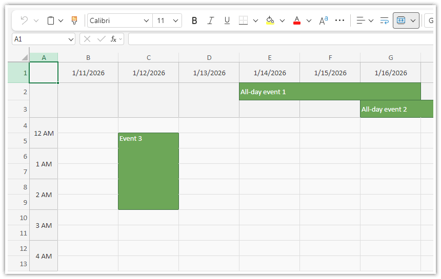 JavaScript Calendar   Client Side Excel Export