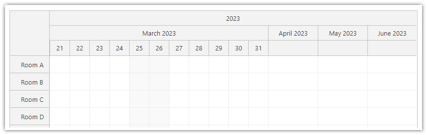 JavaScript Scheduler Timeline Non Linear