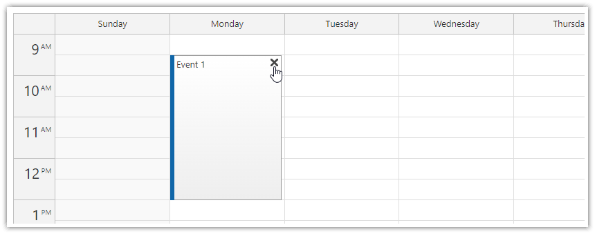 javascript calendar scheduler open source delete icon