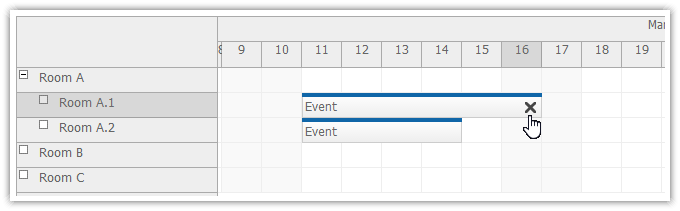 javascript scheduler event deleting