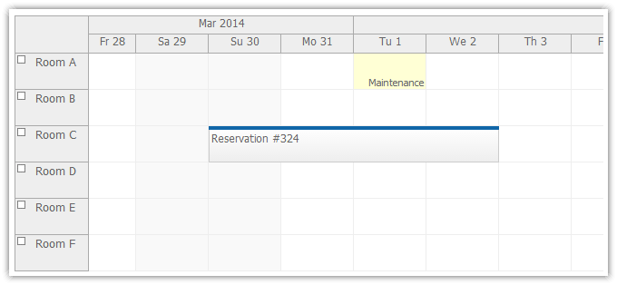 javascript scheduler grid cell customization