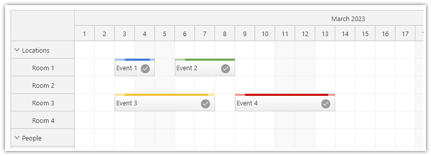 JavaScript Scheduler Event Icons
