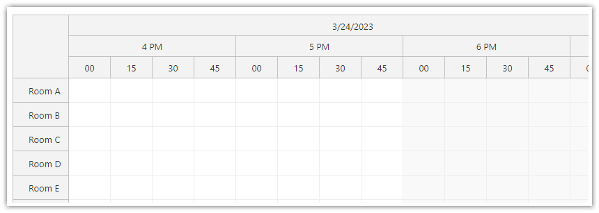 JavaScript Scheduler 15-Minute Time Slots
