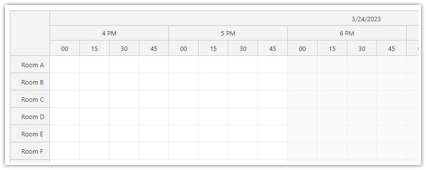 JavaScript Scheduler with 15-Minute Interval Timeline