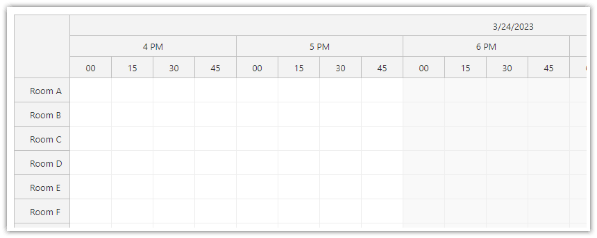 JavaScript Scheduler with 15 Minute Interval Timeline
