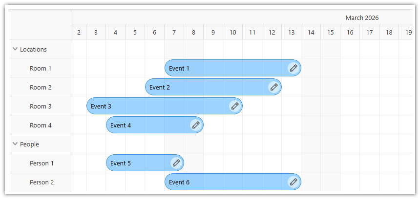 JavaScript Scheduler Transparent CSS Theme