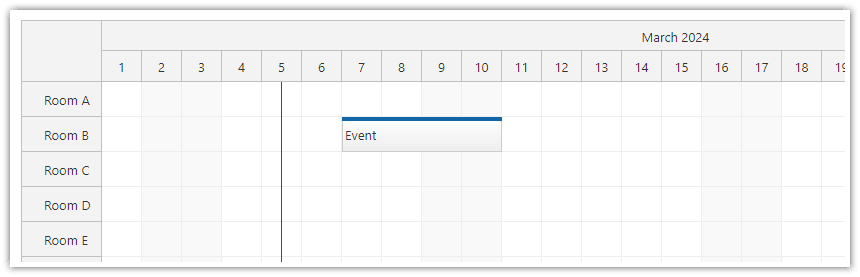 JavaScript Scheduler Highlighting Current Time