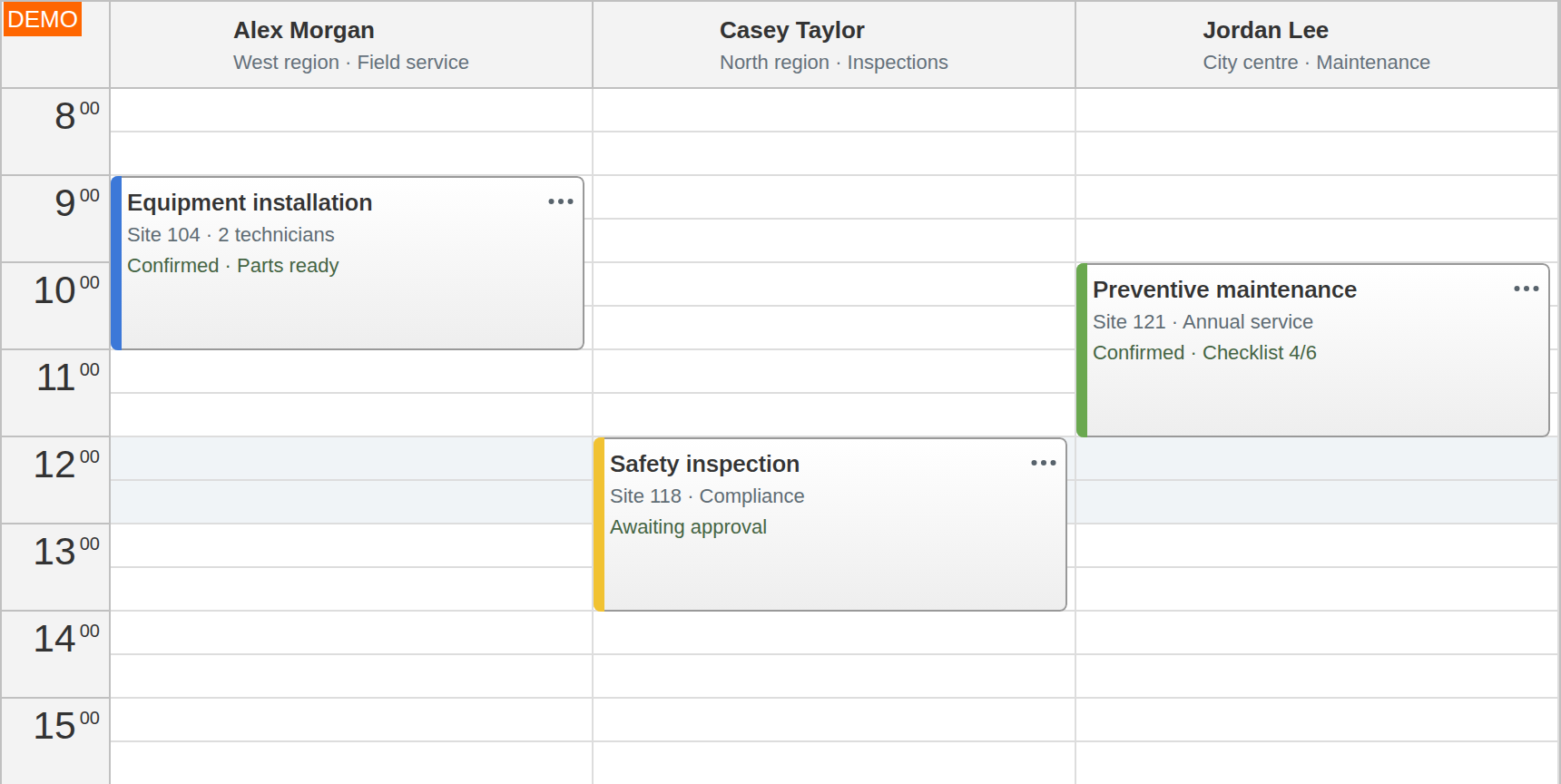 JavaScript Calendar Event and Header Customization
