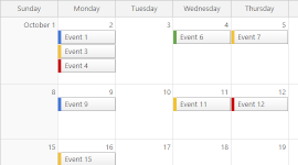 JavaScript Monthly Event Calendar Demo